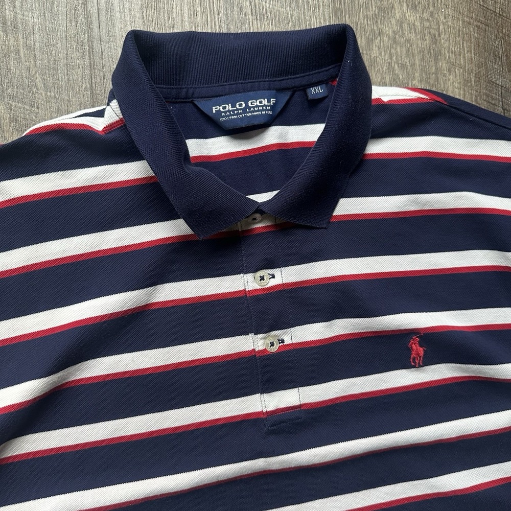 Polo Ralph Lauren Golf Polo Shirt Men XXL striped Short Sleeve Pima Cotton